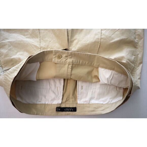 Lauren Ralph Lauren WMN Sz 16W Beige Micro-Sand Twill Belted Wide Leg Pants - Picture 4 of 15